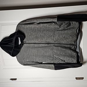 Columbia L grey/black zip up hoodie, water repellent